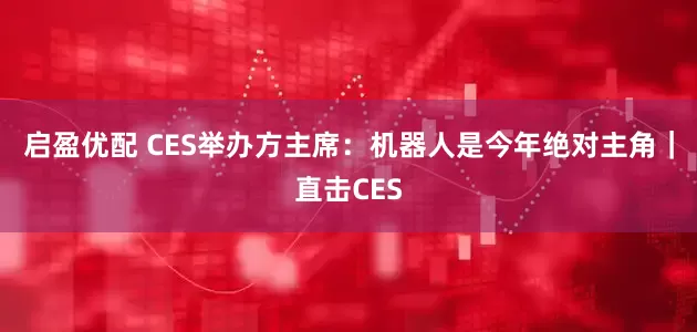 启盈优配 CES举办方主席：机器人是今年绝对主角｜直击CES
